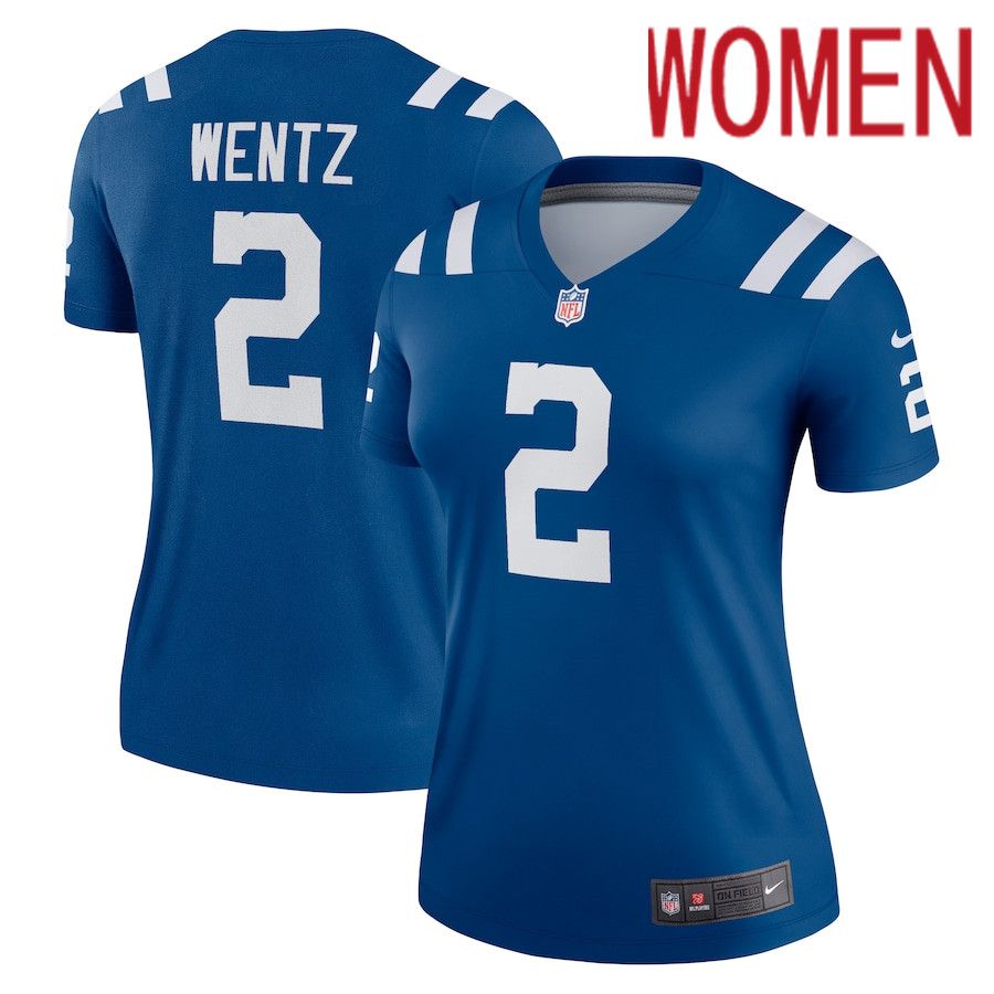 Women Indianapolis Colts #2 Carson Wentz Nike Royal Legend NFL Jersey->women nfl jersey->Women Jersey